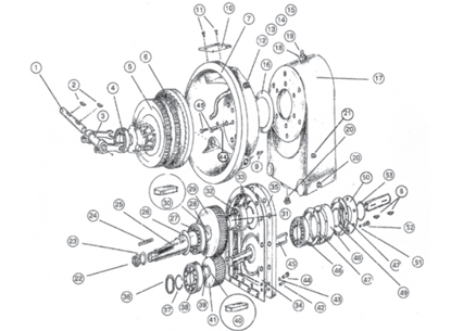 Picture of Dual Stage Transmission with Clutch Assembly - Parts